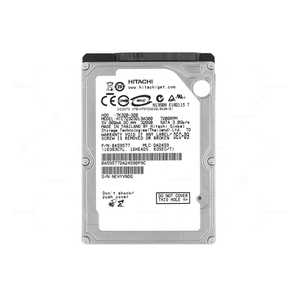 HTE723232L9A300 HITACHI HDD 320GB 7.2K SATA 3G 2.5" SFF